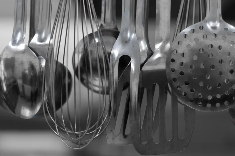 Ladles collection in a restaurant kitchen