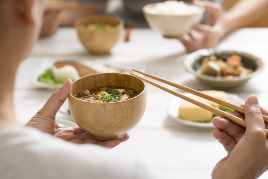 Dietary scenery of eating Japanese soup - global ingredient sourcing